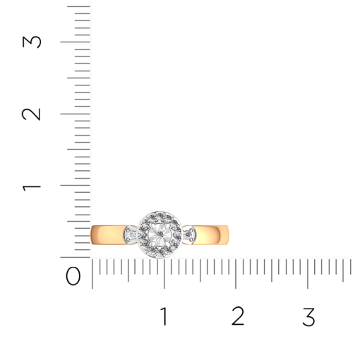 Кольцо из комбинированного золота с бриллиантом 2D00487.14K.B фото 6