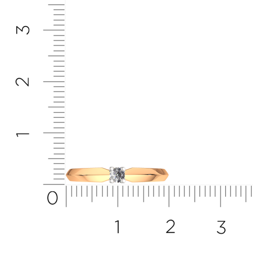 Кольцо помолвочное из комбинированного золота с бриллиантом 2D00222.14K.B фото 5