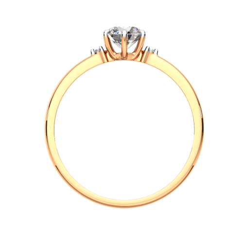Кольцо из розового золота с фианитом 210529-9K фото 4