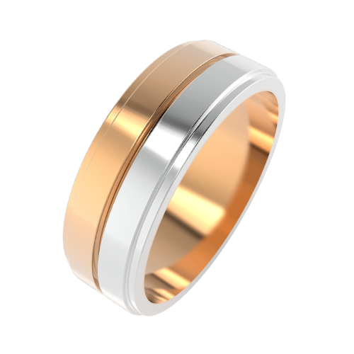 Кольцо обручальное из комбинированного золота 146085.14K.B