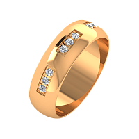 Кольцо обручальное из розового золота с фианитом 156046