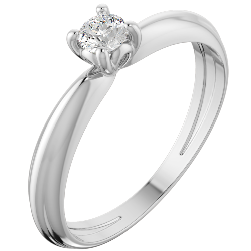 Кольцо помолвочное из белого золота с бриллиантом 2D00123.14K.W фото 4
