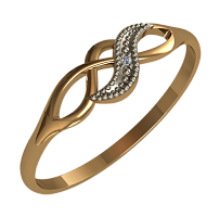 Кольцо из розового золота с фианитом 210358