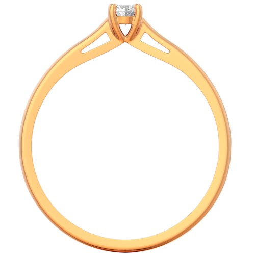 Кольцо помолвочное из розового золота с фианитом 210824.9K.R фото 4