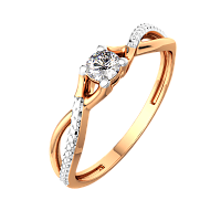 Кольцо из розового золота с фианитом 210869.9K.R