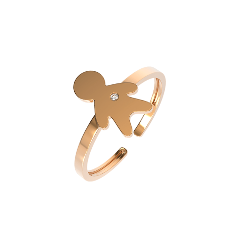 Кольцо из розового золота с бриллиантом 2D0069-9K