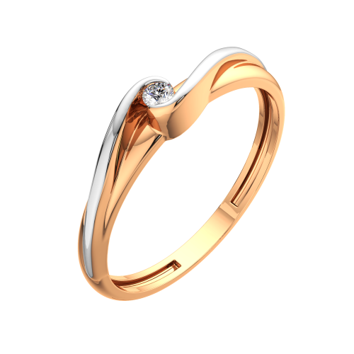 Кольцо из розового золота с бриллиантом 2D00110.14K.R фото 2