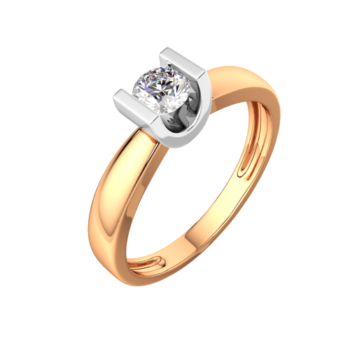 Кольцо помолвочное из комбинированного золота с бриллиантом 2D00288.14K.B фото 2