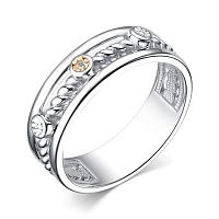 Кольцо из комбинированного серебра с бриллиантом 01-3953/000Б-00