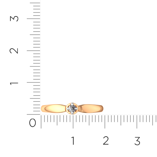 Кольцо помолвочное из розового золота с бриллиантом 2D00221.14K.R фото 5