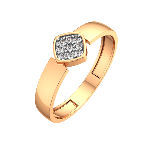 Кольцо из розового золота с бриллиантом 2D00129.14K.R фото 2