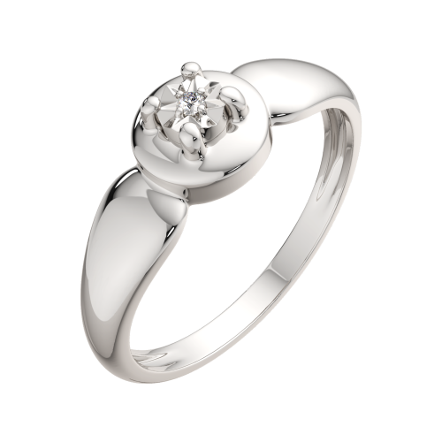 Кольцо из серебра с бриллиантом 02D0036 фото 2