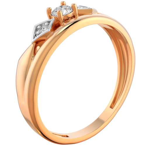 Кольцо из розового золота с фианитом 210826.9K.R фото 2