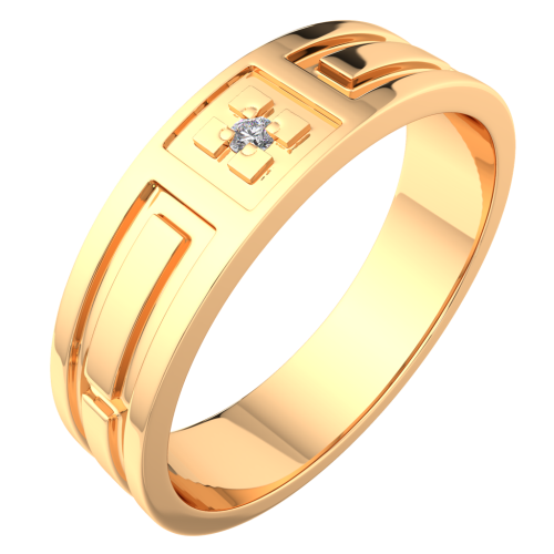 Кольцо обручальное из розового золота с бриллиантом 1D50104.14K.R фото 2