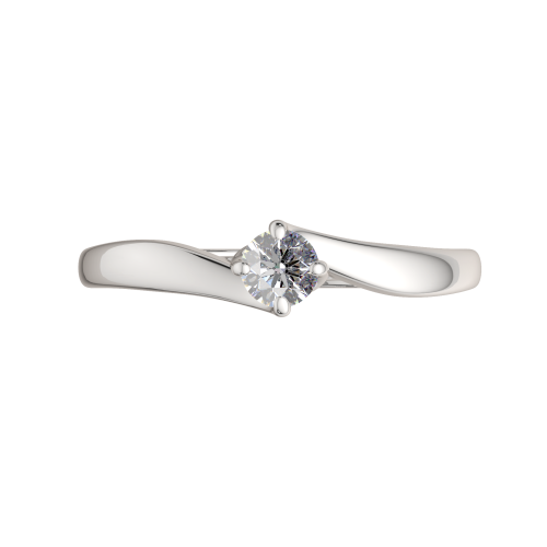 Кольцо помолвочное из белого золота с бриллиантом 2D00145.14K.W фото 3