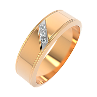 Кольцо обручальное из розового золота с бриллиантом 1D6090.14K.R