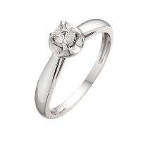 Кольцо помолвочное из серебра с бриллиантом 02D0021