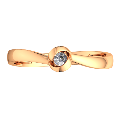 Кольцо помолвочное из розового золота с фианитом 2101138.14K.R фото 3