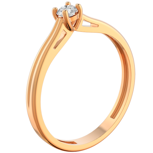 Кольцо помолвочное из розового золота с фианитом 210824.9K.R фото 2