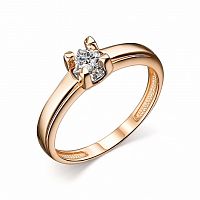 Кольцо помолвочное из розового золота с бриллиантом 14210-100