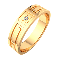 Кольцо обручальное из розового золота с бриллиантом 1D50104.14K.R