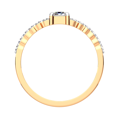 Кольцо из розового золота с фианитом 2101259.14K.R фото 4