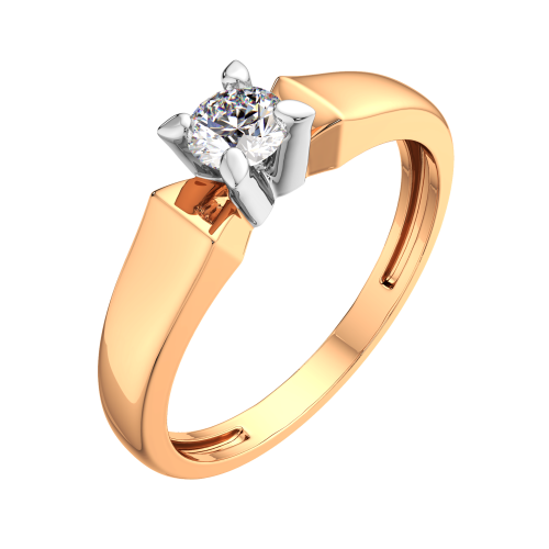 Кольцо помолвочное из комбинированного золота с бриллиантом 2D00314.14K.B фото 2