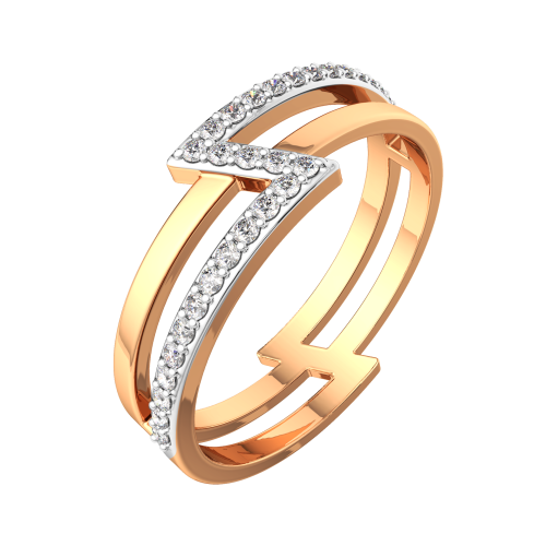 Кольцо из розового золота с фианитом 2101241.14K.R фото 2