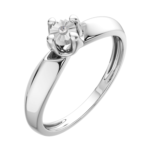 Кольцо помолвочное из белого золота с бриллиантом 2D00217.14K.W фото 2
