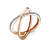 Кольцо из розового золота с бриллиантом БР110177
