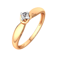 Кольцо помолвочное из розового золота с бриллиантом 2D00221.14K.R