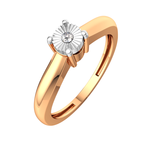 Кольцо помолвочное из комбинированного золота с бриллиантом 2D00135.14K.B
