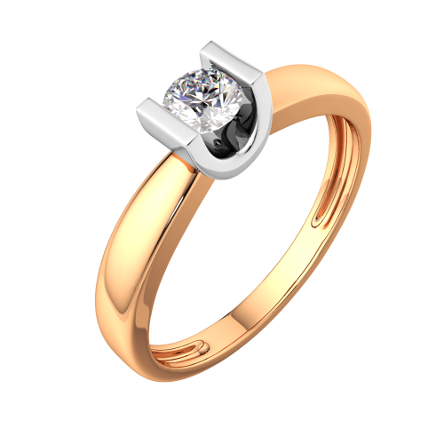 Кольцо помолвочное из комбинированного золота с бриллиантом 2D00289.14K.B фото 2