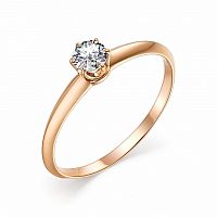 Кольцо помолвочное из розового золота с бриллиантом 13116-100