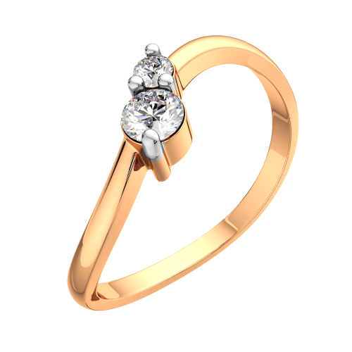 Кольцо из розового золота с фианитом 2101136.14K.R фото 2