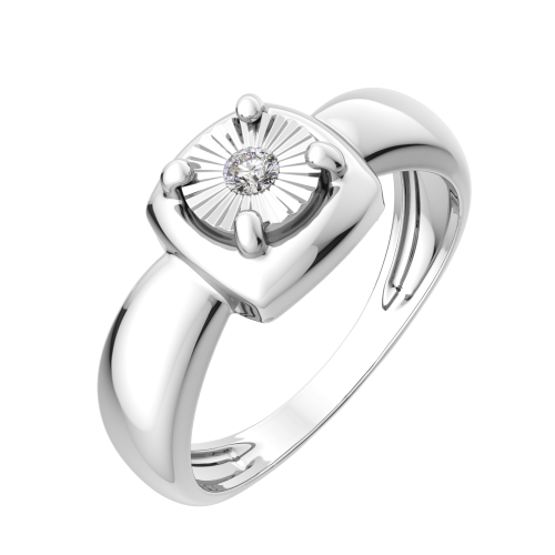 Кольцо из серебра с бриллиантом 02D0009 фото 2