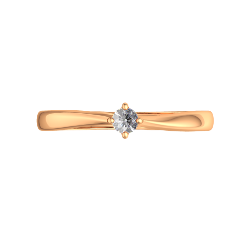 Кольцо помолвочное из розового золота с бриллиантом 2D00146.14K.R фото 3