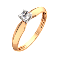 Кольцо помолвочное из комбинированного золота с бриллиантом 2D00222.14K.B