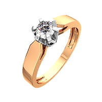Кольцо помолвочное из комбинированного золота с бриллиантом 2D00303.14K.B