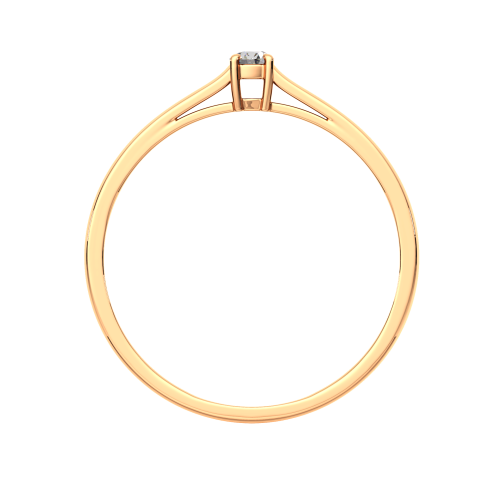 Кольцо помолвочное из розового золота с бриллиантом 2Б0009 фото 4