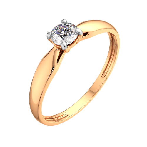 Кольцо помолвочное из розового золота с фианитом 2101194.14K.R фото 2