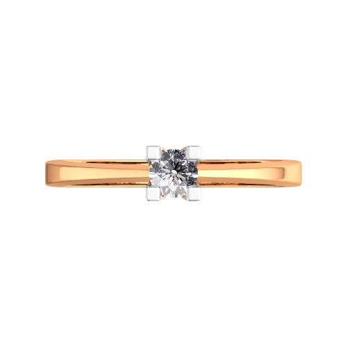 Кольцо помолвочное из розового золота с бриллиантом 2D00356.14K.R фото 3
