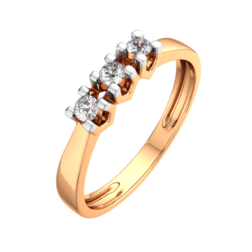 Кольцо из розового золота с бриллиантом 2D00186.14K.R