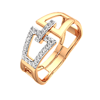 Кольцо из розового золота с фианитом 2101551.14K.R
