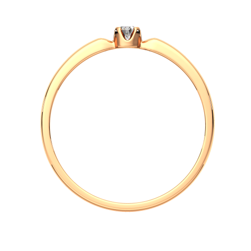 Кольцо помолвочное из розового золота с бриллиантом 2Б0022 фото 4