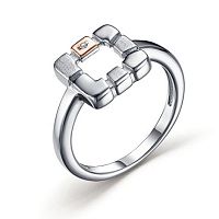 Кольцо из комбинированного серебра с бриллиантом 01-3108/000Б-00