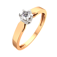 Кольцо помолвочное из комбинированного золота с бриллиантом 2D00236.14K.B.ZZ