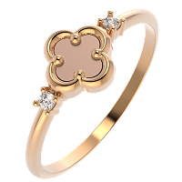 Кольцо из розового золота с фианитом 210587.9K.R