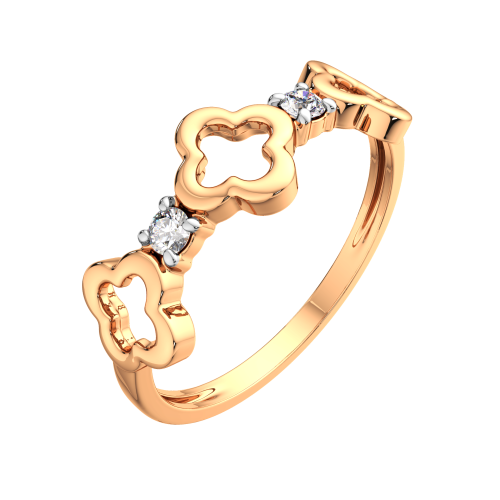 Кольцо из розового золота с фианитом 2101226.14K.R фото 2