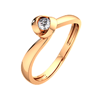 Кольцо помолвочное из розового золота с фианитом 2101138.14K.R